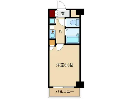 リーガル新大阪III(1K/4階)の間取り写真