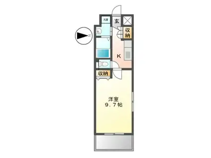 プロシード千代田(1K/6階)の間取り写真