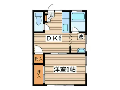 恵比寿荘(1DK/2階)の間取り写真