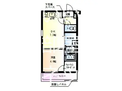 フジパレス新喜多II番館(1LDK/3階)の間取り写真