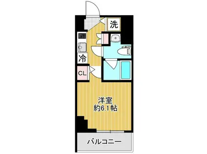 SHOKEN RESIDENCE新丸子II(1K/8階)の間取り写真