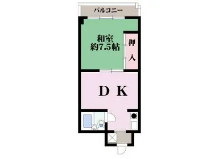 京橋マンション(1DK/3階)の間取り写真