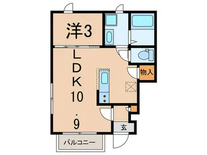 エースハイツ3号館(1LDK/1階)の間取り写真