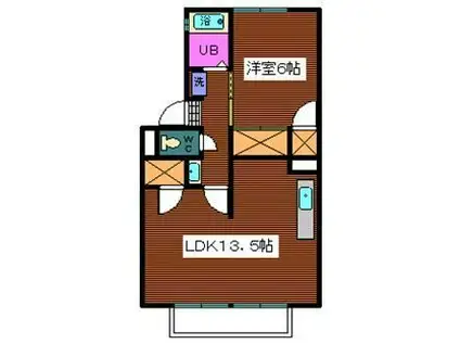 クオリティ加賀(1LDK/2階)の間取り写真