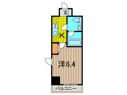 アンベリール西川口 弐番館(1K/6階)の間取り写真