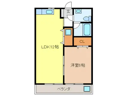 辻忠第一ビル(1LDK/2階)の間取り写真