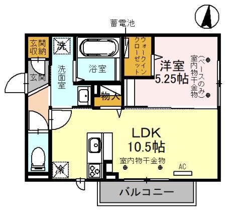 カーロマリー(1LDK/3階)の間取り写真