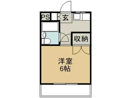 ファーストインK2(1K/3階)の間取り写真