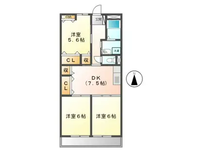 エクセレンス(3DK/3階)の間取り写真