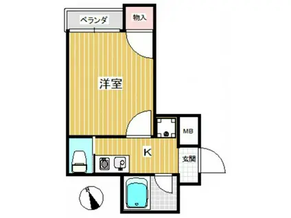 FORウエスト段原(1K/4階)の間取り写真