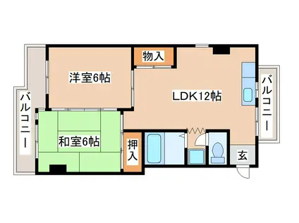 ハイムM2(2LDK/4階)の間取り写真