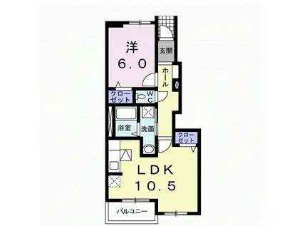 YYロータスB(1LDK/1階)の間取り写真