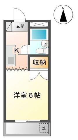 アレイパピヨン(1K/3階)の間取り写真