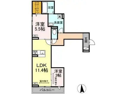 コグワルツ(2LDK/3階)の間取り写真