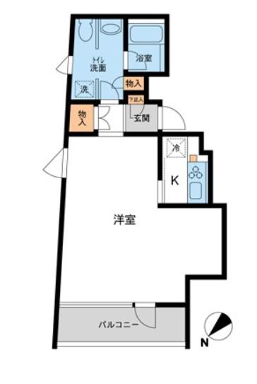 FLEG赤坂(1K/3階)の間取り写真