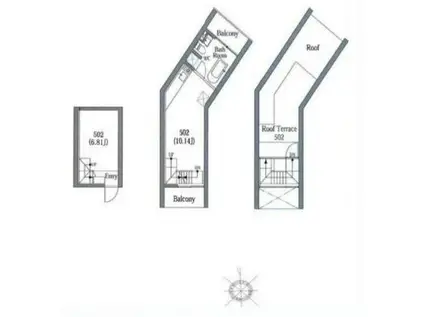 COMS UEHARA(1LDK/5階)の間取り写真