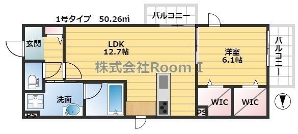 メゾン夕陽丘サウスコート(1LDK/3階)の間取り写真
