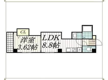 PRESENT A TOI(1DK/2階)の間取り写真