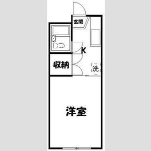 オレンジハウス(1K/4階)の間取り写真