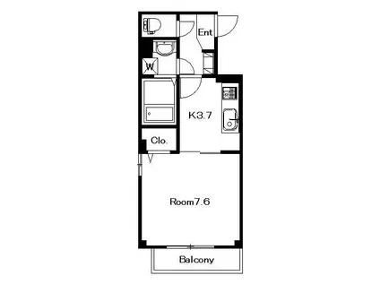 エスペランサ本原(1K/3階)の間取り写真