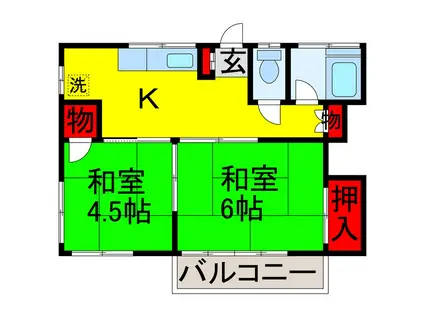 KYS市原(2K/2階)の間取り写真