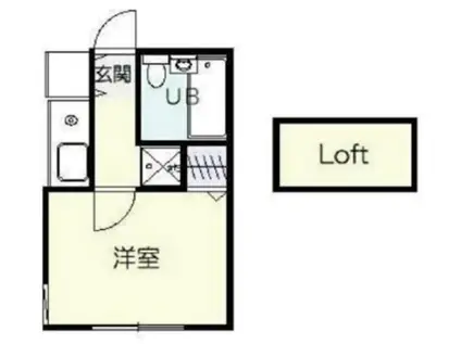 サンベール宿河原(1K/2階)の間取り写真