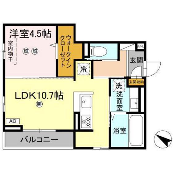 CAMPANELLA江波二本松(1LDK/2階)の間取り写真