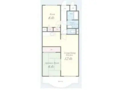 フローリッシュ北田(2LDK/8階)の間取り写真