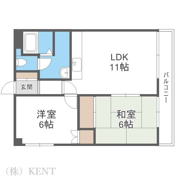 プレジャーハイツ(2LDK/2階)の間取り写真