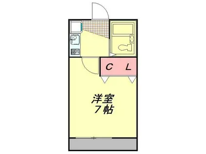コンフォートU(1K/2階)の間取り写真