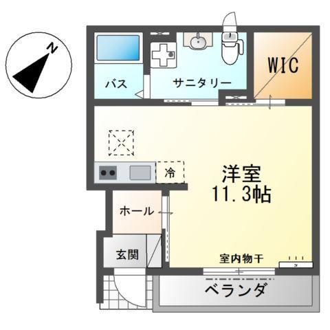 レジーナ ガーデン(ワンルーム/1階)の間取り写真