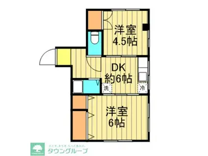 福家ビル(2DK/2階)の間取り写真