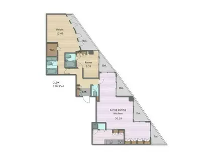 LOHAS STAGE 横濱本牧(2LDK/3階)の間取り写真