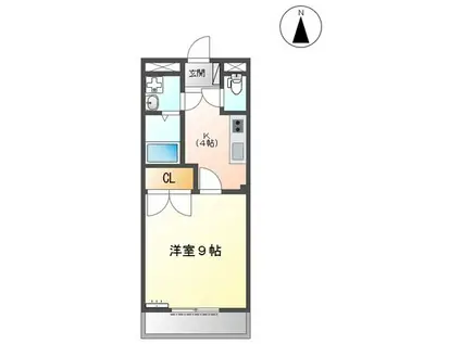 向学ハイツ歓(1K/1階)の間取り写真
