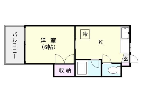 第2榎田ビル(1K/2階)の間取り写真