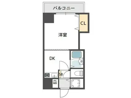 レジデンス川原(1K/3階)の間取り写真