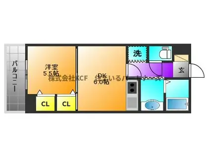 日吉壱番館(1DK/3階)の間取り写真