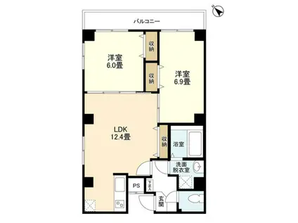 REST HIRAI(2LDK/5階)の間取り写真