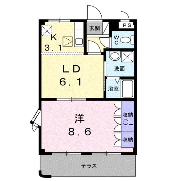 エクレセンス(1LDK/1階)の間取り写真