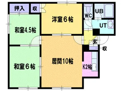 カーサ清田B(3LDK/2階)の間取り写真