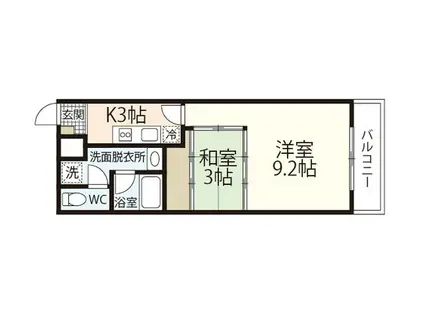 クレベール相原(1SK/2階)の間取り写真