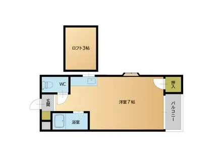 エクセルハイツ(ワンルーム/2階)の間取り写真