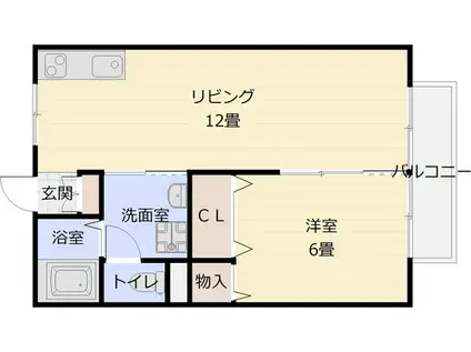 アニスヴェール玉手山(ワンルーム/1階)の間取り写真