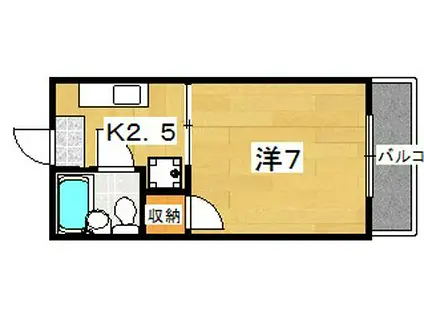 シャトー本町(1K/1階)の間取り写真