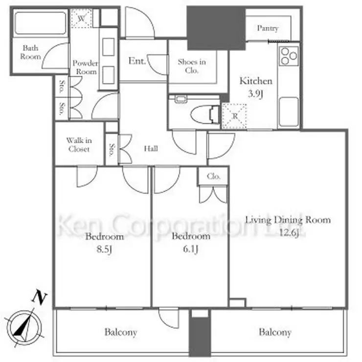 赤坂タワーレジデンスTop of the Hill 17階階 間取り