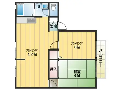 MAISON DE SOLEIL(2LDK/2階)の間取り写真