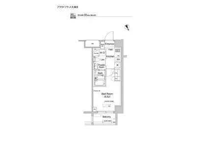 プラウドフラット大森III(1K/3階)の間取り写真