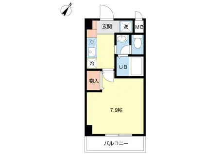 カーサ北桜塚(1K/3階)の間取り写真