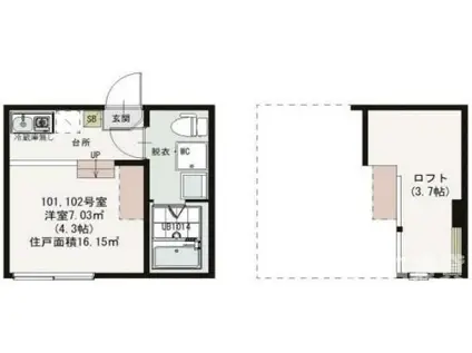 AISIO小岩(ワンルーム/1階)の間取り写真