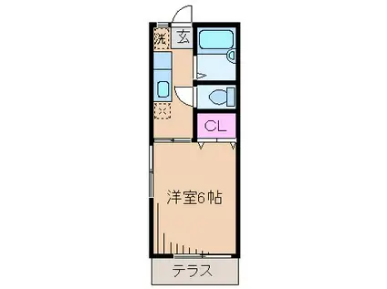 ハイツ幸(1K/1階)の間取り写真